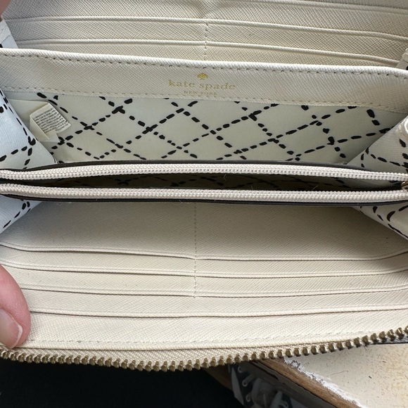 Kate Spade New York Cream Saffiano Leather Zip-Around Wallet - Picture 5 of 9